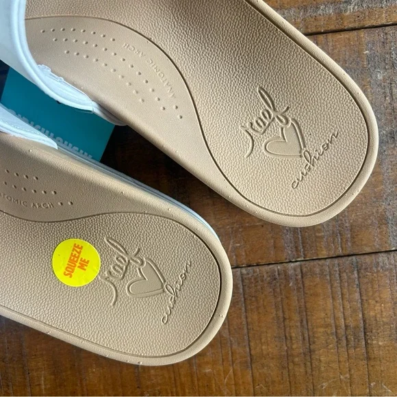 REEF Banded Horizon White Double Strap Platform Sandal Slide 10 - Picture 7 of 9